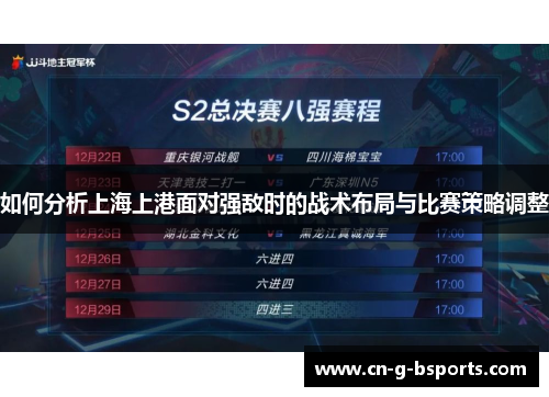 如何分析上海上港面对强敌时的战术布局与比赛策略调整